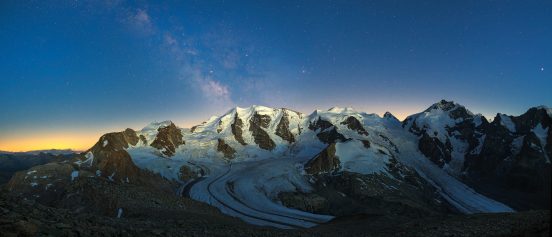 Bernina Range blue hour and milky way by Lukas Schlagenhauf
